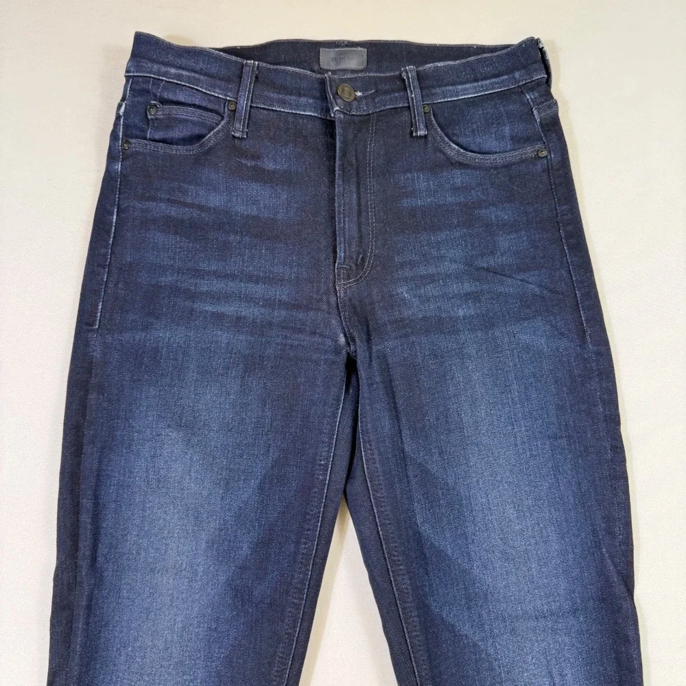 Mother Jeans The Mid Rise Dazzler Ankle Women 26 Now Or Never Dark Wash Straight